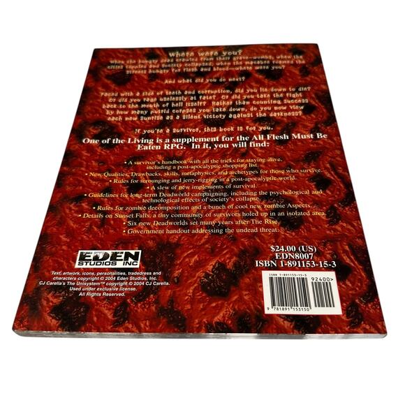 One of the Living All Flesh Must Be Eaten - Eden Studios Zombie RPG EDN8007 - Picture 2 of 2